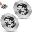 3-in-1 Stainless Steel Sink Aid Drain Strainer Stopper Kitchen Basket Filter Kit