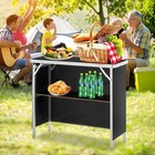 In outdoor Portable Folding Bar Table With Shelf Carry Bag For Party Picnic