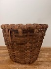 19th Century Field Gathering Oak Splint Basket From New Jersey