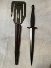 Us Ww2 Oss Stiletto Commando Knife W pancake Flipper Sheath -wwii Military