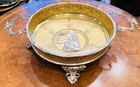 19c art Nouveau Silver Plated Centrepiece Fruit Bowl Maden Motif Gild Gold 16  