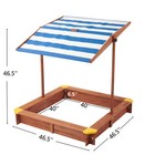 Wooden Sandbox W adjustable Canopy   Cover For  brown