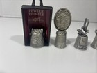 Lot Of 8 Pewter metal Vintage Thimbles States  locations  And Other Random s  