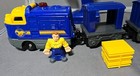 Geotrax Blue Pony Express Speedy Delivery Team Remote Train Cars Figure Work V3