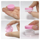 500 Pieces 3 Gram 3ml Plastic Pink Cosmetic Lotion Cream Sample Jar Containers