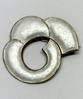 J Tostrup Of Oslo Norway Mid Century Sterling Silver Enamel Brooch Pin
