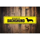 Danger Dog Sign  Beware Dog Sign  Dachshund Aluminum Metal Decor Sign
