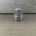 Vintage Sterling Silver Sewing Thimble Ornate Panel Marked Anchor Hallmark  2