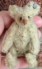 Rare Early Antique Miniature Steiff White Mohair Bear 3    W  Long F   Ff Button  