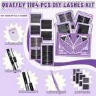 Diy Lash Cluster Kit 1184pcs 40d-100d D Curl W bond seal Remover Tweezers 3 