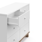 Storkcraft Modern 6 Drawer Dresser  white With Vintage Driftwood 