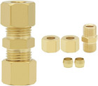 10pcs Brass Compression Fitting 1 4  Tube Od X 1 4  Od Union Connector Straight