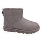 Ugg Classic Mini Pearlized Leather Pale Smoke Sheepskin Women s Boots Size Us 8