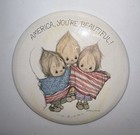 Betsey Clark America You re Beautiful Hallmark Love Dots Pin Wall Hanger Button