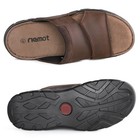 Riemot Mens Leather Sandals Memory Foam Footbed Summer Beach Sandal