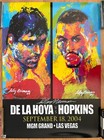 Rare Leroy Neiman Signed De La Hoya Vs Hopkins On Site Fight Poster 9 18 2004