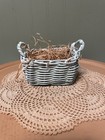 Small  Vintage  Blue Wicker Basket 4   x3    Easter Spring