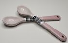 Le Creuset Set Of 2 Shell Pink Ombre Stoneware Cafe Spoons 6  Long Seconds New