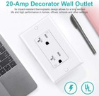 Outlet Socket  Decora Duplex Receptacle  20 Amp 125 Volt Tamper Resistant 10pack