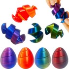 4 Pcs 3d Printed Spiral Egg Fidget Toy Pass Through Stress Relief Desk Toy    