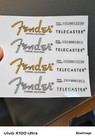 1 Sets Fender Telecaster Guitar Vinyl Uv Headstock Decals Sticker With Serial No