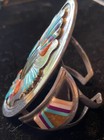 Antique Sterling Silver Native American Gemstone Bracelet