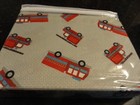 New Twin Size  3 Pc Sheet Set Red  Fire Trucks Fun Emergency Rescue Truck Gray