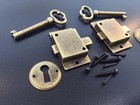 2 Curio Cabinet Front Door Key And Lock Set In Antique Finish