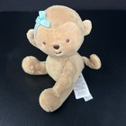 Carters Child Of Mine Brown Monkey Plush Blue Bow Velour 5  Stuffed Animal 62261