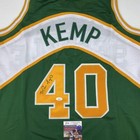 Autographed signed Shawn Kemp Seattle Green Basketball Jersey Jsa Coa Auto