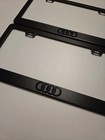 2 Pcs Black License Plate Frame For 3d -audi- Rings Logo