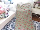 Vintage Custom Made Ralph Lauren Drapes Pink On Sage Green Huge Drapes