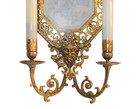 Rare Large 19th Century French Antique Pair Of Wall Mirror Bronze Sconces