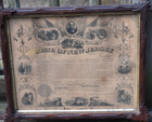 Civil War Framed State Of New Jersey Service Award Marcus Ward Tramp Art Frame