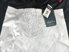 Sz 1x Vtg Silky Satin   Lace Shimmery Shine Pin Up Panties Tuck  Girdle Firm