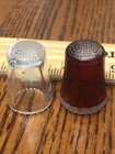 Thimbles 2 Glass Owls Handarbeit Germany