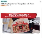 Battery Organizer And Storage Case - Holds 150 Batteries  Includes Tester