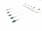 Set Of 5 Vintage Lee Yee Hing 900 Silver Jade Buddha Iced Tea Spoons  5321