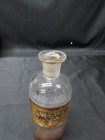 Antique Reverse Glass Label Apothecary Jar Pharmacy Drug Store Medicine Bottle