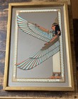 Vintage Pair - Turner Wall Art Decorative Painted Egyptian Figure Mirrors -egypt
