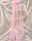 Baby Pink Hen s Party Veil Feather Trim Handmade Bridal Bachelorette Hair Comb
