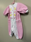 Rare Vintage Oshkosh Bgosh Pink White Fleece Romper 6-9m Baby Ducks Quack 