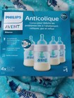 Philips Avent Anti-colic 4pk Bottle W  Airfree Vent 4oz With Flow 1 Nipples 0m  