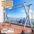 Joybos 78 7  Foldable Stainless Steel Clothes Drying Rack Silver
