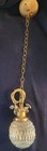 Vintage Hobnail Glass Globe Swag Pendant Light Hollywood Regency Lamp Gold Clear