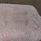 Vintage Silver Tone Floral Beaded Purse Hong Kong Clasp Closure