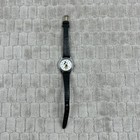 Vintage Disney Time Works Mickey Mouse Watch Silver Tone Leather Band New Bat