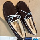 Ugg Dakota Mocassin Slippers Coffee Brown With Blue Trim W12 - New Original Box
