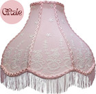 Victorian Pink Fringe Lamp Shade 11 Inch Scalloped Lace Table Lamp Shade