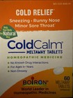 3 Pack Boiron Coldcalm Tablets For Relief Of Common Cold Symptoms - 60 Count X3